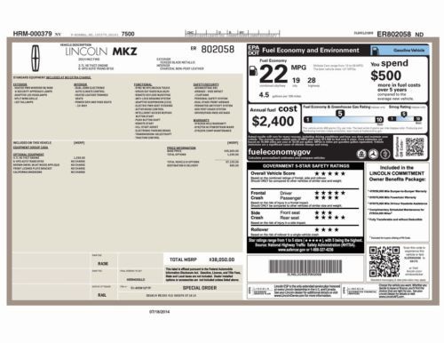 2014 LINCOLN MKZ 3.7L V6 14K MI LEATHER W/ HEATED SEATS LINCOLN MY TOUCH BLUETO, US $24,983.00, image 3