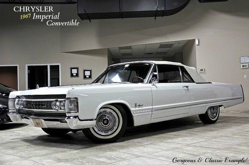 1967 chrysler imperial convertible only 34k mls extremely clean white tilt wheel