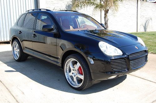 2006 porsche cayenne turbo black tan leather 22 inch wheels