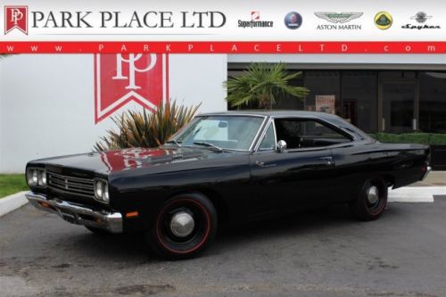 1969 road runner, 426ci hemi v8, black on black - rotisserie restoration