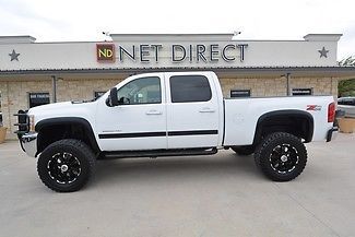 White ltz lifted diesel crew cab 4x4 cattleman grille guard remote start 4wd