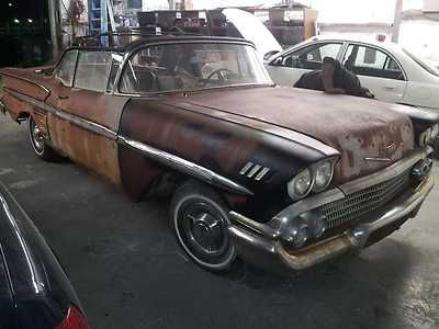 Rare all original 1958 chevy impala convertible project car og continental kit