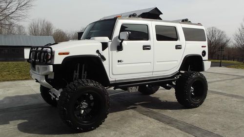 2003 hummer h2 6.0l auto 100k 4x4 12" full throttle lift 40" tires lots of extra