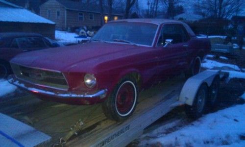 1967 67 mustang coupe red black interior power steering california car