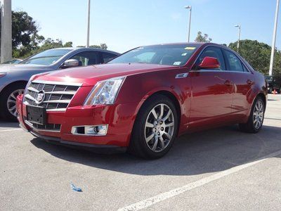 Red 2008 cadillac cts 49k awd, 4 wheel drive, park senesors, keyless,  chrome!