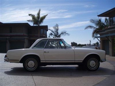 1964 mercedes benz 230 sl classic white with luggage tan interior california car