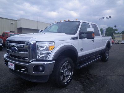 White black leather super duty srw lariat diesel 6.7l v8 4x4  short bed 1 owner