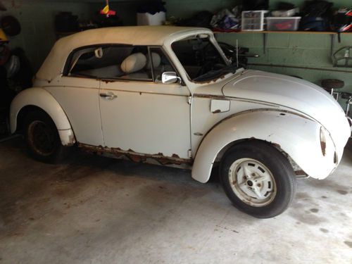 1978 vw beetle bug convertible white on white *70k miles* original