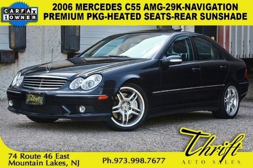 2006 mercedes c55 amg-29k-nav-premium pkg-leather/suede seats-heated seats