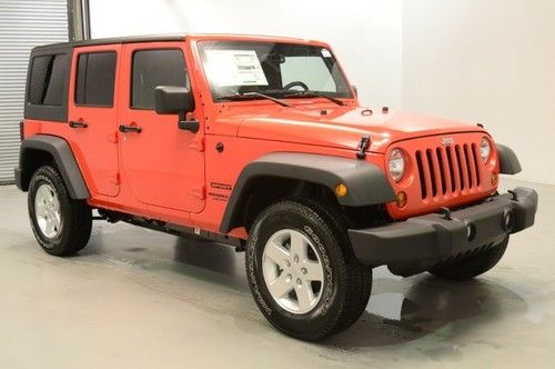 New 2013 jeep wrangler unlimited sport 4x4 4dr rock lobster power free ship