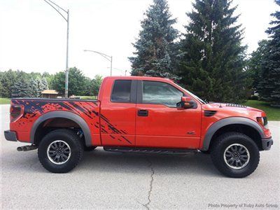 2011 ford f150 raptor svt 4x4 supercrew 6.2l molten orange sony leather