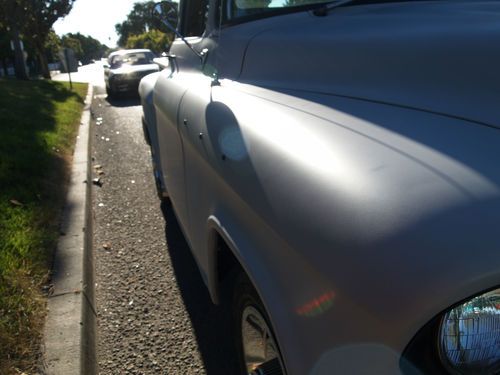 1957 CHEVY CHEVROLET 3100 STEPSIDE 3 SPEED 327cid BLACK / GREY INTERIOR, image 6