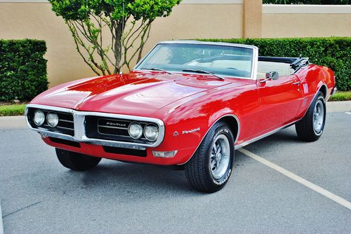 Magnificent red 1968 pontiac firebird convertible fully restored must see drive