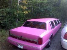 Hot pink stretch limousine
