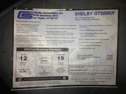 Ford Shelby GT500KR GT500 Mustang #551 of 712, image 22