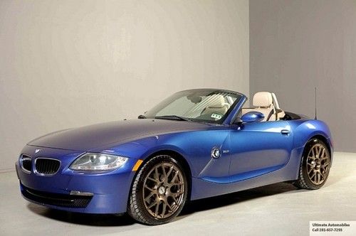 2006 bmw z4 3.0i convertible navigation 42k miles leather wood interlagos blue !