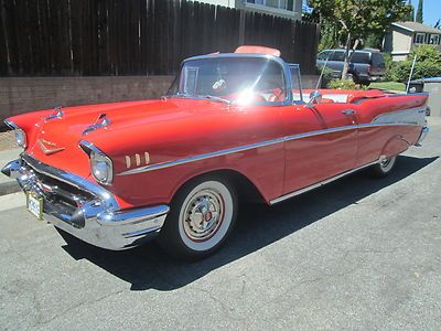1957 chevy bel air convertible- power pack-new top