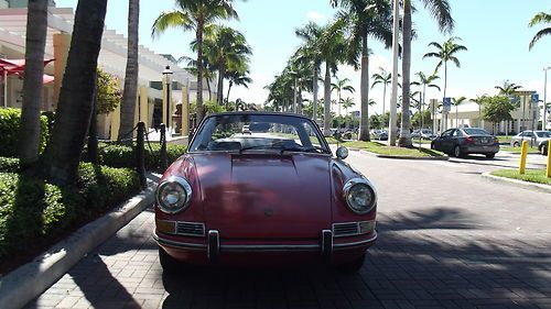 1968 porsche 912 soft window targa. california car. red with black. all original