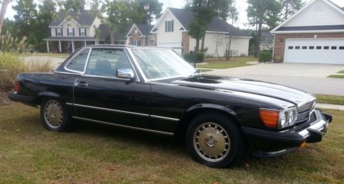 1989 Mercedes Benz 560 SL Convertible, Rare Triple Black, 2 Tops, Nice Condition, image 12