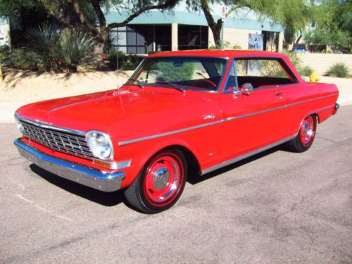 1964 chevrolet nova 2dr ht coupe - 283ci v8 - auto - red on red - beautiful car!