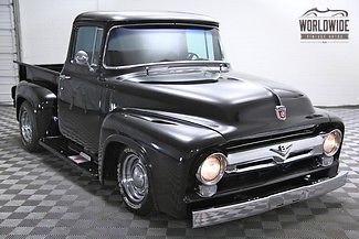 1956 ford big window custom street rod pickup! v8! a/c! frame off restoration!