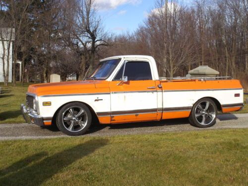 Chevy c10 lowrider shop truck rat rod no air ride barn find short bed hot rod