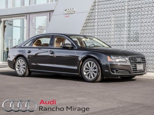 2012 audi a8l oolong gray side assist lane assist pano sunroof dual pane glass