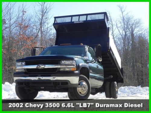 02 chevrolet silverado 3500 extended cab dump truck 6.6l lb7 duramax diesel 4x4