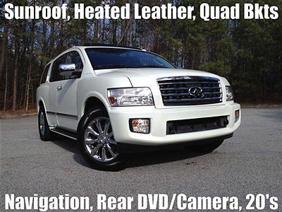 Sunroof heated leather quad buckets third row navigation rear dvd camera