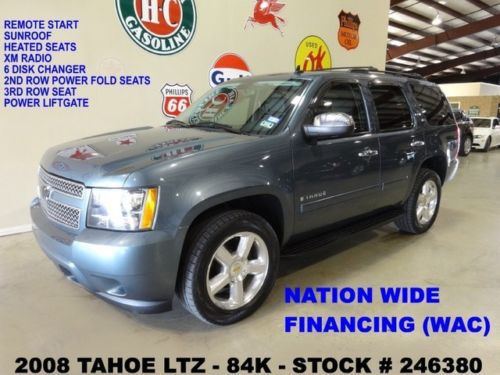 08 tahoe ltz 4x2,sunroof,htd lth,6disk cd,quad seats,3rd row,20&#039;s,84k,we finance