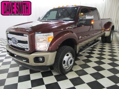 12 ford f-450 king ranch dually 4x4 crew cab long box dvd leather ac seats auto