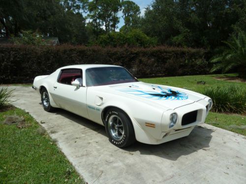 1973 sd 455 trans am true survivor 10,415 miles cameo white/oxblood red interior