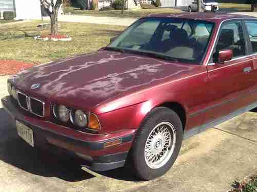 1994 BMW 540i, 129,586 miles, Burgundy, heated seats, rare model, needs tranny, US $1,000.00, image 2