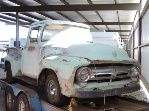 1956 ford f100 pickup with factory 3-speed overdrive o/d with tx title 345 f-100