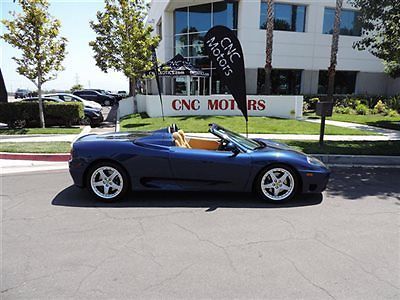 2003 ferrari 360 modena spider f1 blue / tan - tour de france / great condition