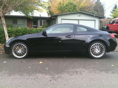 2003 infiniti g35 6mt coupe fully loaded black/black 19" wheels spoiler brembo