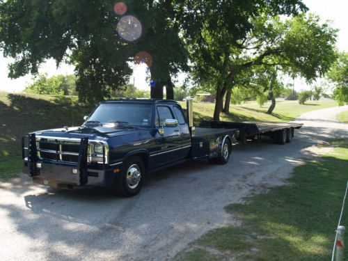 1992 dodge turbo intercooled diesel pickup d3500 dual wheel flatbed supercab