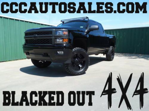 2014 chevrolet silverado 4x4, blacked out, lifted, amp steps, light bar