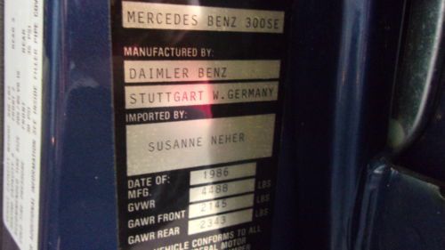 Mercedes-Benz 300SE European Spec Sedan W126 50K miles Auto 6 Cylinder Gas, US $6,500.00, image 34