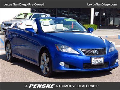 Blue/lexus certified/navigation/luxury pkg/hard top convertible/bluetooth/rear c