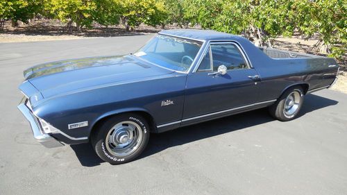 1968 chevy el camino malibu blue black 327 &amp; 350 auto car classic pickup truck