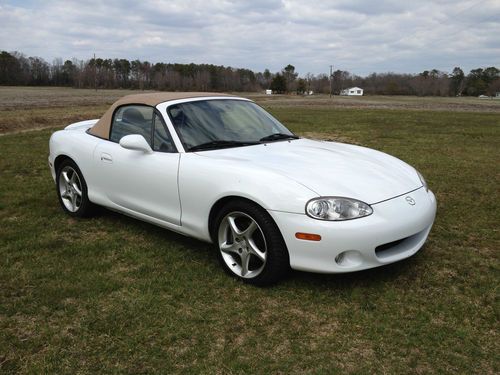 2001 mazda mx-5 miata - 2-door 1.8l - under 47k mi. - auto - ac - white w/tan