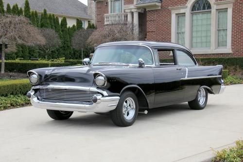 1957 chevy 2 dr post restored black and gorgeous 150
