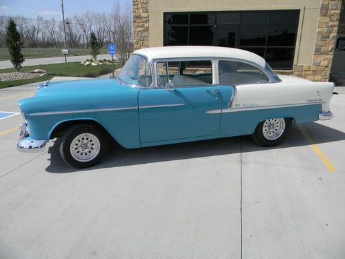 1955 chevy belair chevrolet 327 motor automatic 350 turbo nice restored cool car