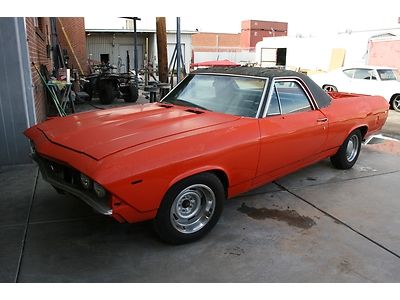 1969 el camino ss #'s match 396 az car. orig. hugger orange. no reserve