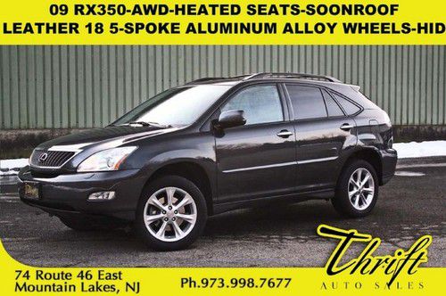 09 rx350-awd-heated seats-soonroof-leather 18 5-spoke aluminum alloy wheels-hid