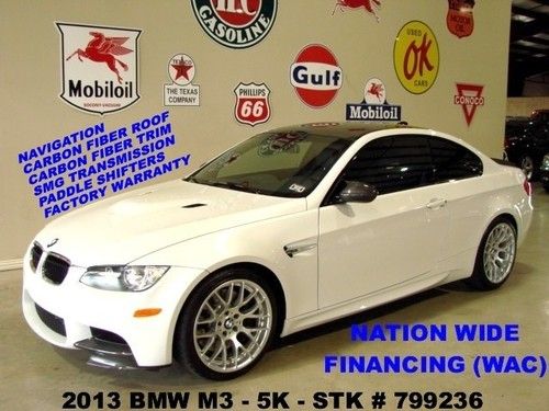 2013 m3,smg,competition pkg,carbon fiber,nav,htd lth,19in whls,5k,we finance!!