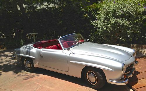 1956 silver mercedes-benz 190sl grand touring convertible-classic mb!!