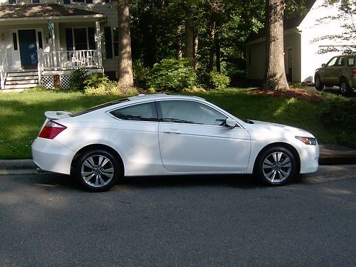 2009 honda accord ex-l coupe 2-door 2.4l white with tan interior, spoiler