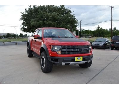 Svt raptor new 6.2l cd 4x4 black leather red cd navigation